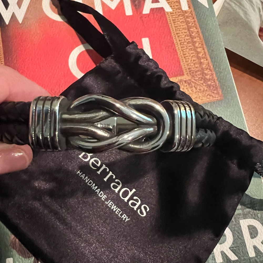 Black and Silver Jewelry Bracelet with Interlaced Design